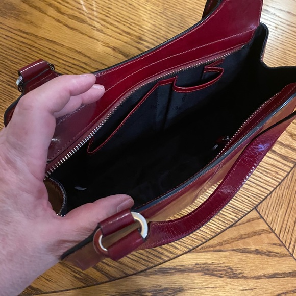 Monsac Original, Leather Handbag, Metal Feet, Red Leather, Beautiful, Dust Bag - Picture 8 of 15